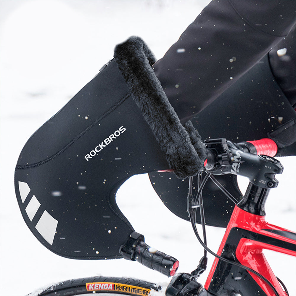 Poignées De Vélo D'Hiver Coupe-Vent Et Chaudes