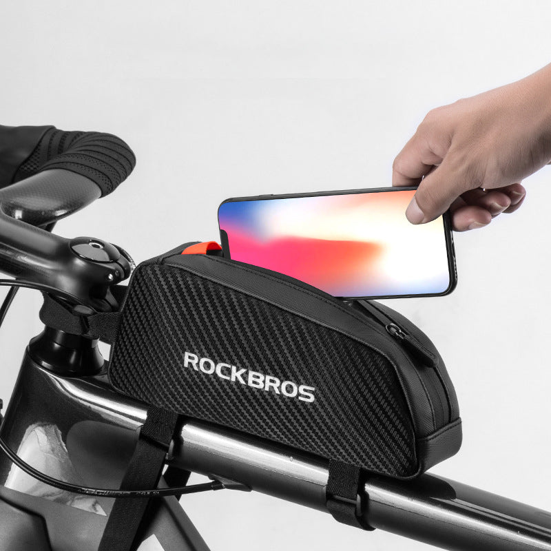 Bolsa de tubo de armação reflexiva à prova d'água para bicicleta