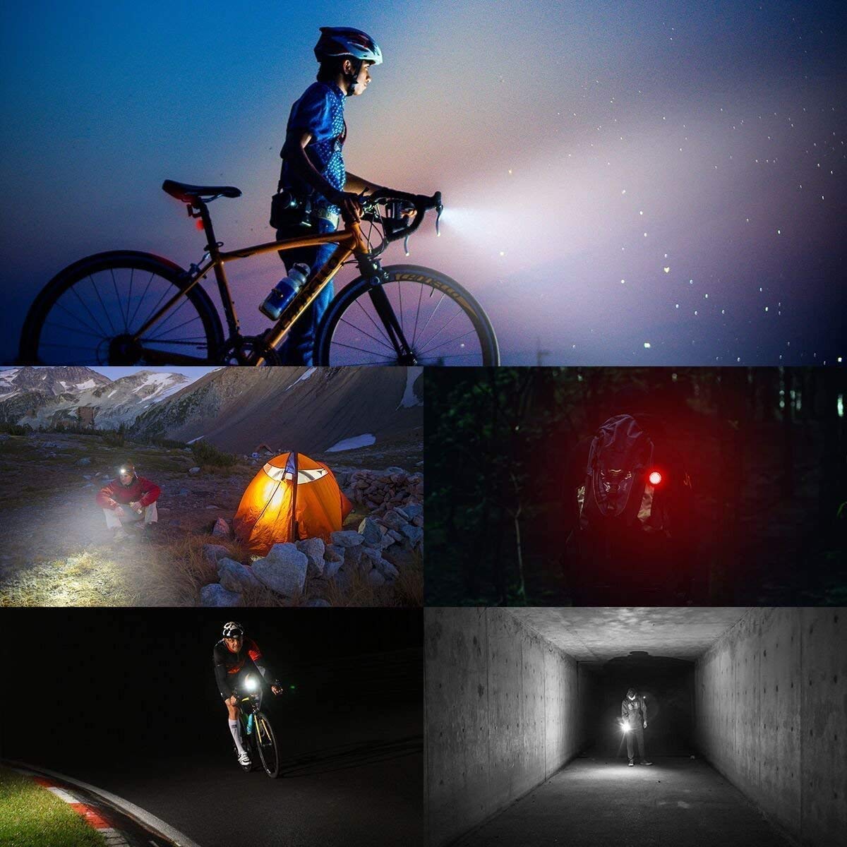 Lampe de vélo rechargeable USB étanche