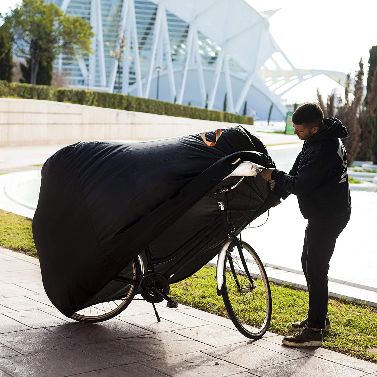 Oxford doek zilver gecoate fiets regenhoes