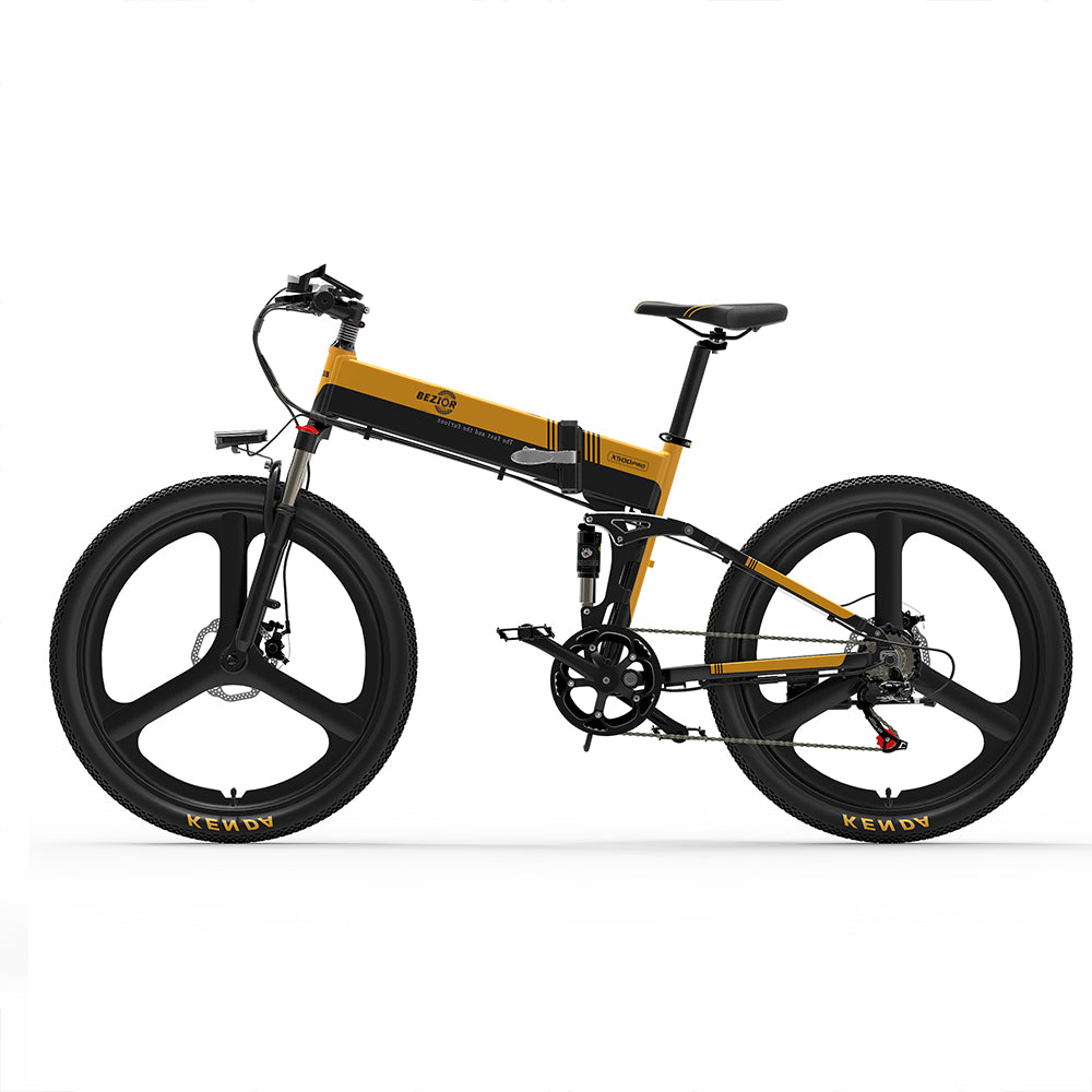 Bezior X500 Pro Electric Mountain Folding Bike Integrated Tires