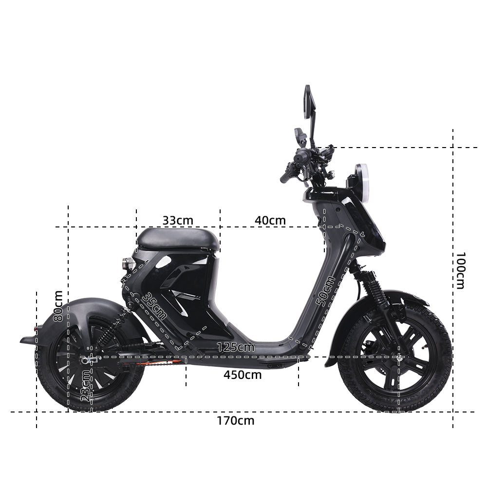 BEZIOR XIAONIU B 1500W Electric Motorcycle Truck Commuting Bike
